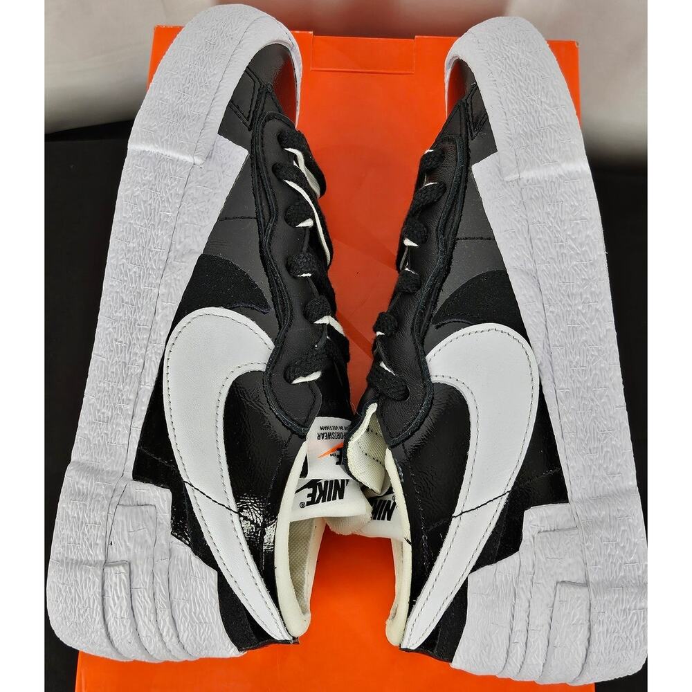 NIKE BLAZER LOW SACAI “BLACK PATENT” – MEN’S SIZE 7 / WOMEN’S 8.5 – DM6443-001 - Picture 12 of 12